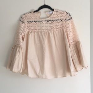 Endless Rose Pale Pink Bell Sleeve Top
